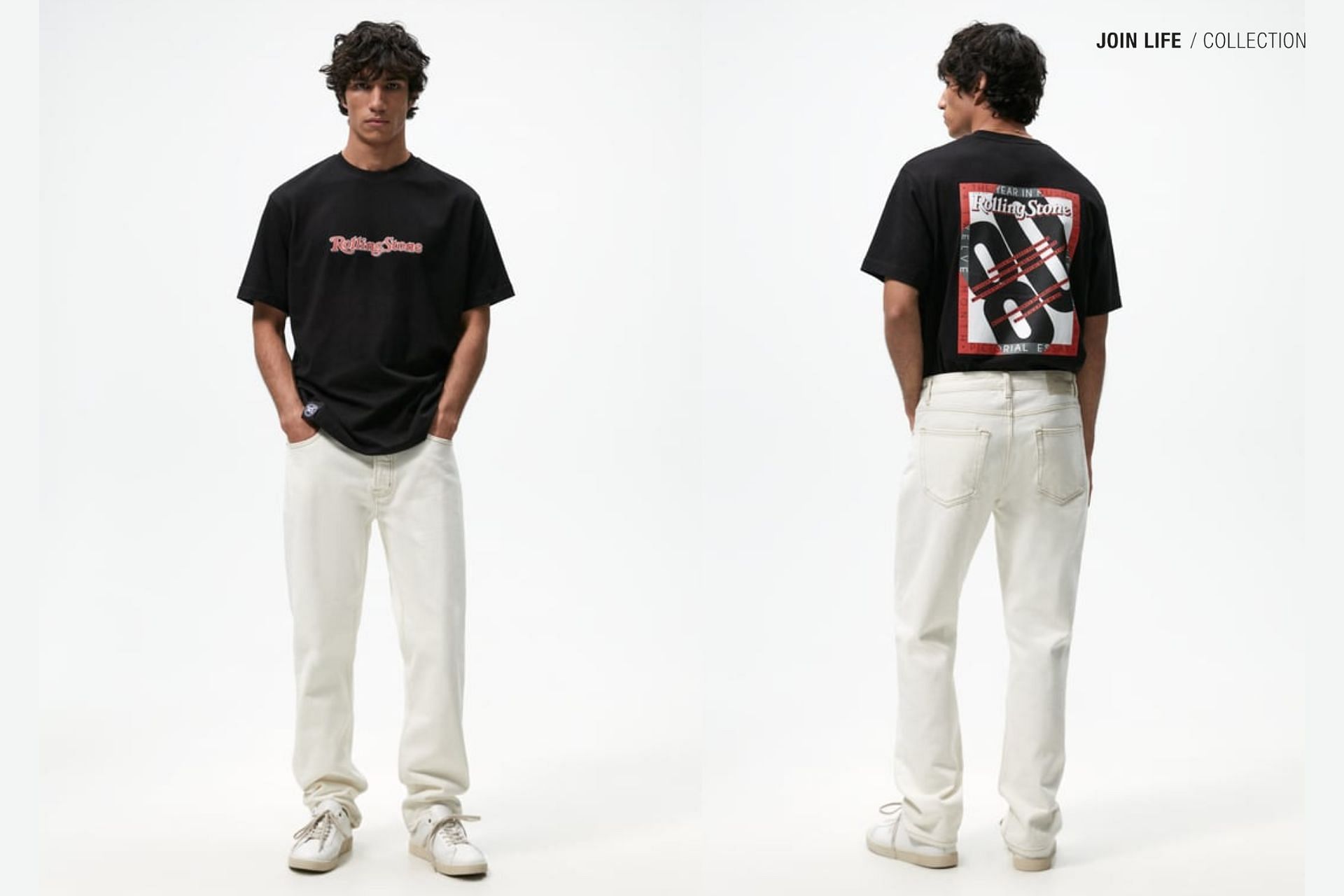 Newly released 2-piece Rolling Stone x Zara T-Shirt capsule collection (Image via Zara)